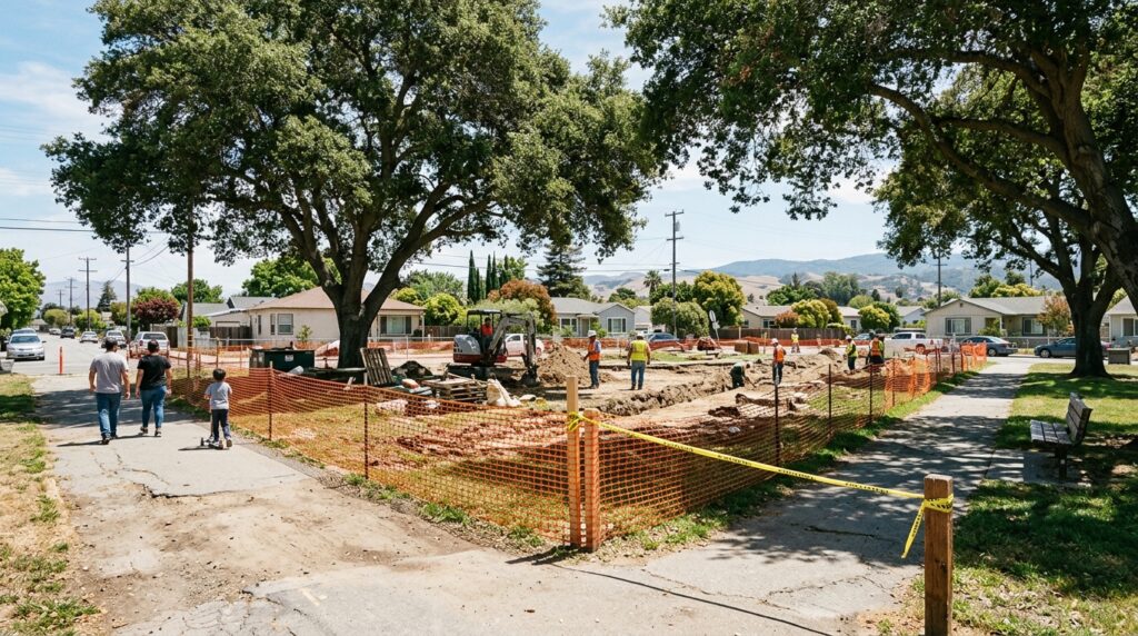 Conceptual view of a Salinas neighborhood park during revitalization work