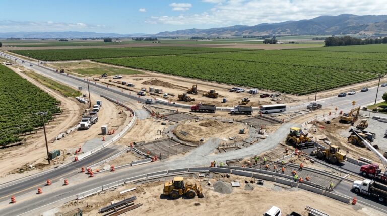 Road widening and roundabout construction along East Boronda Road in Salinas