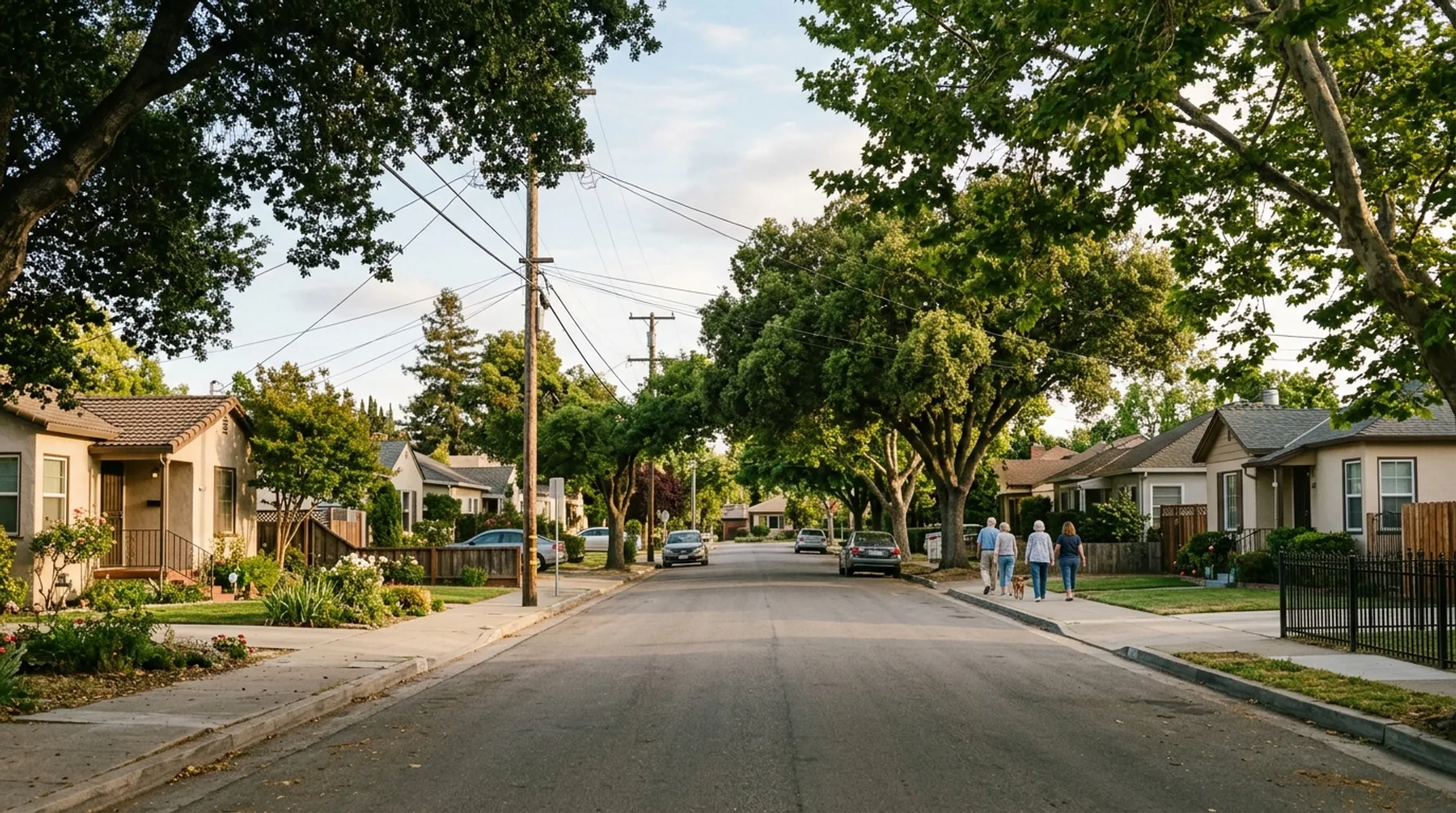 Tree-lined residential street in a Salinas neighborhood
